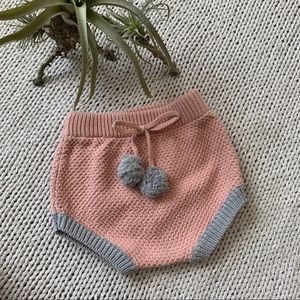 Knit pink bloomers